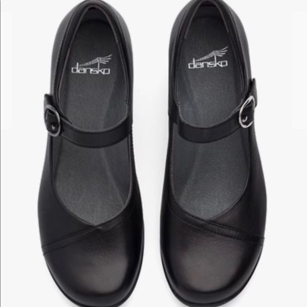 DANSKO BLACK MARY JANE LEATHER CLOG FOOTWEAR